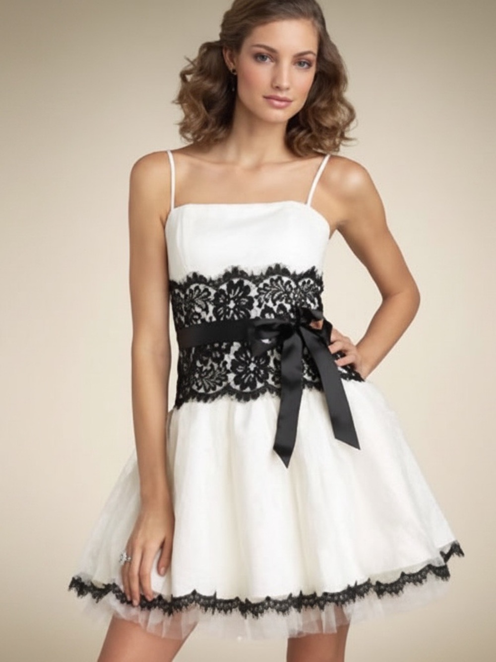 Jessica McClintock vintage 90s white lace party dress